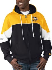 STARTER Men's Starter Black/Gold Pittsburgh Penguins Power Forward Full-Zip Hoodie