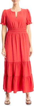 MAX STUDIO Tiered Crepe Maxi Dress