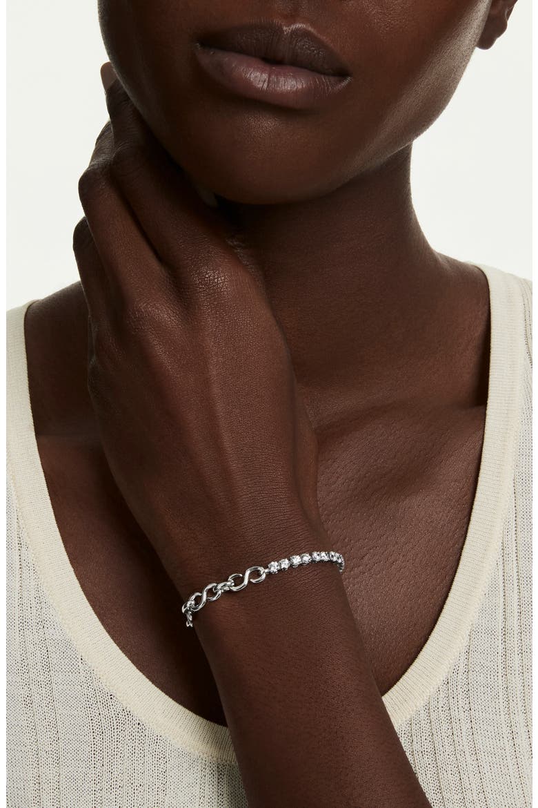 Matrix Mixed Chain Bracelet, Alternate, color, WHITE RHODIUM