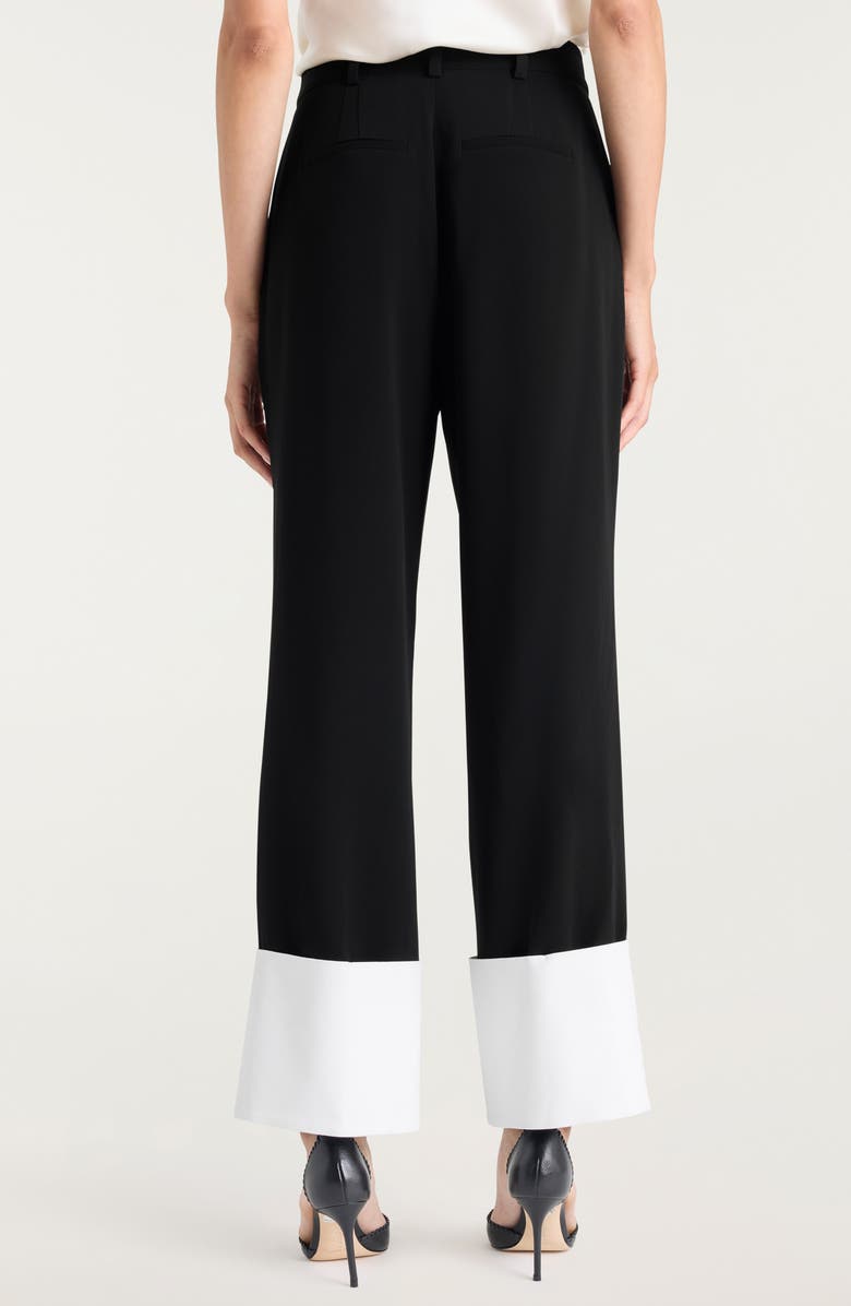 Cinq à Sept Mesa Wide Cuff Pants, Alternate, color, Black/ White