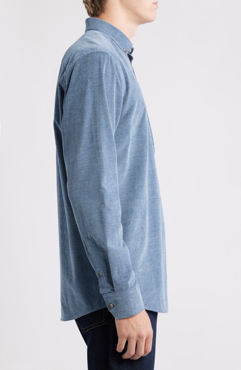 Johnston & Murphy Textured Corduroy Button-Down Shirt, Alternate, color, Blue
