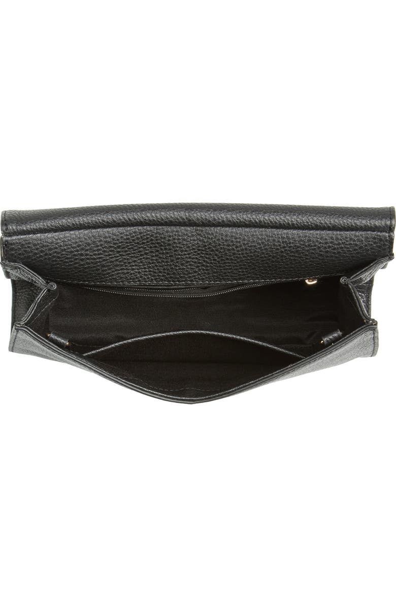 Milly Astor Pebbled Leather Flap Clutch, Alternate, color,