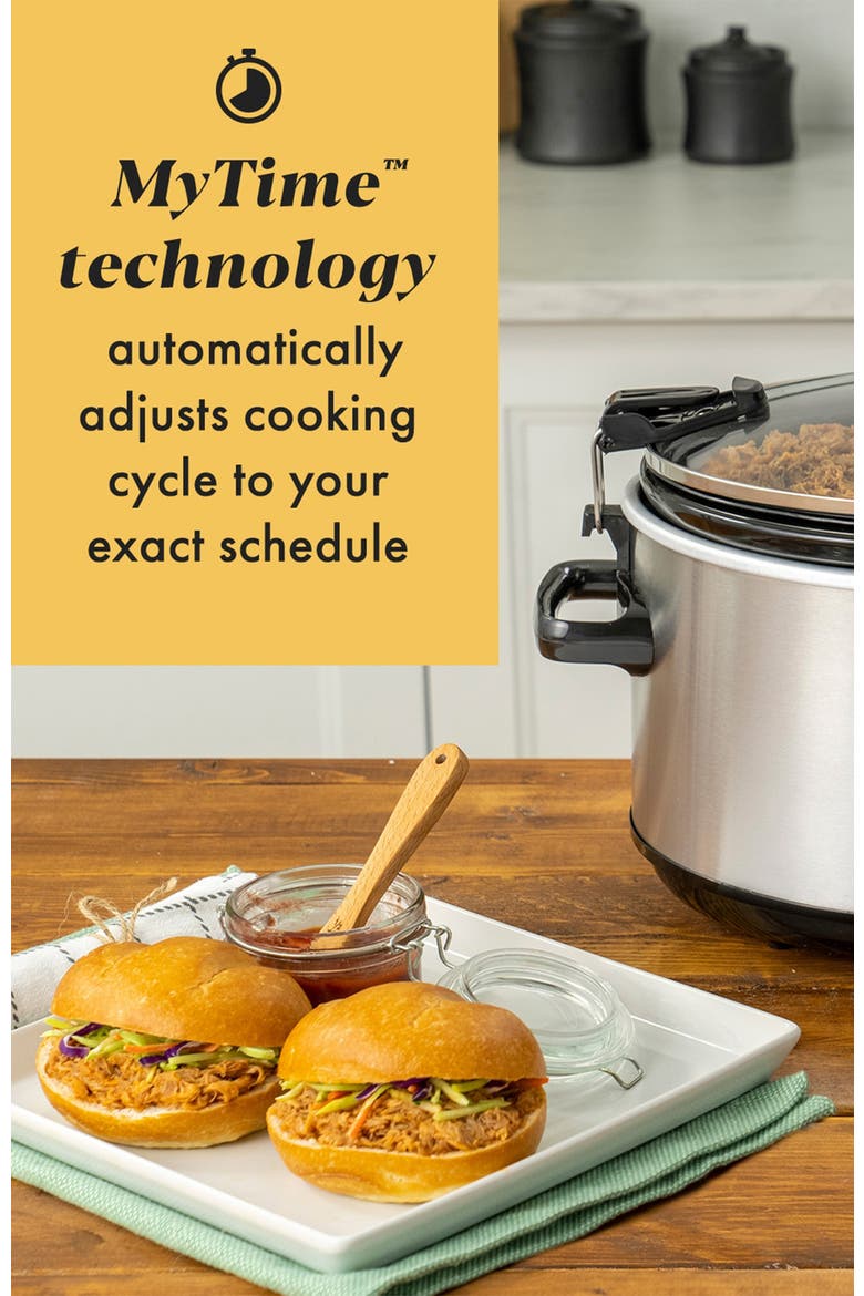 MyTime Cook & Carry Programmable 7-Quart Slow Cooker, Alternate, color, Stainless Steel