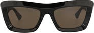 Bottega Veneta 53mm Polarized Rectangular Sunglasses