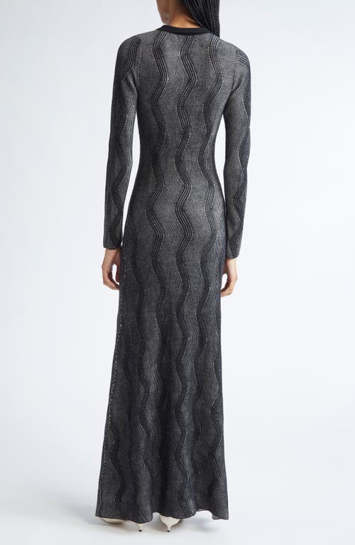 Zankov Mirabelle Long Sleeve Rib Merino Wool Maxi Sweater Dress In Gray