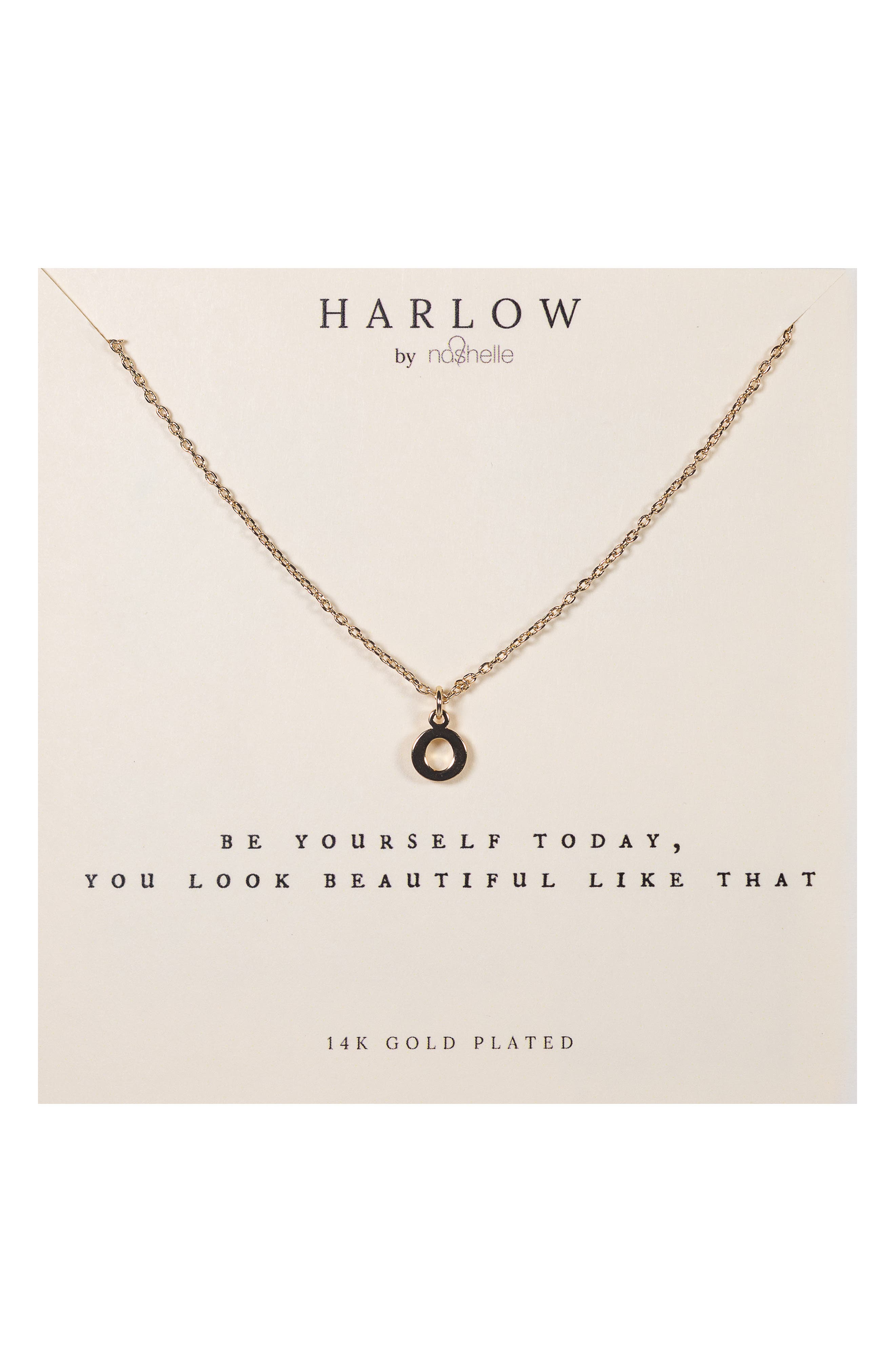 Nashelle Initial Charm Necklace in Gold O 
