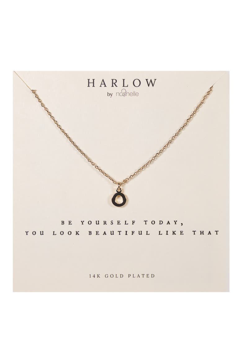 Initial Charm Necklace, Main, color, GOLD O