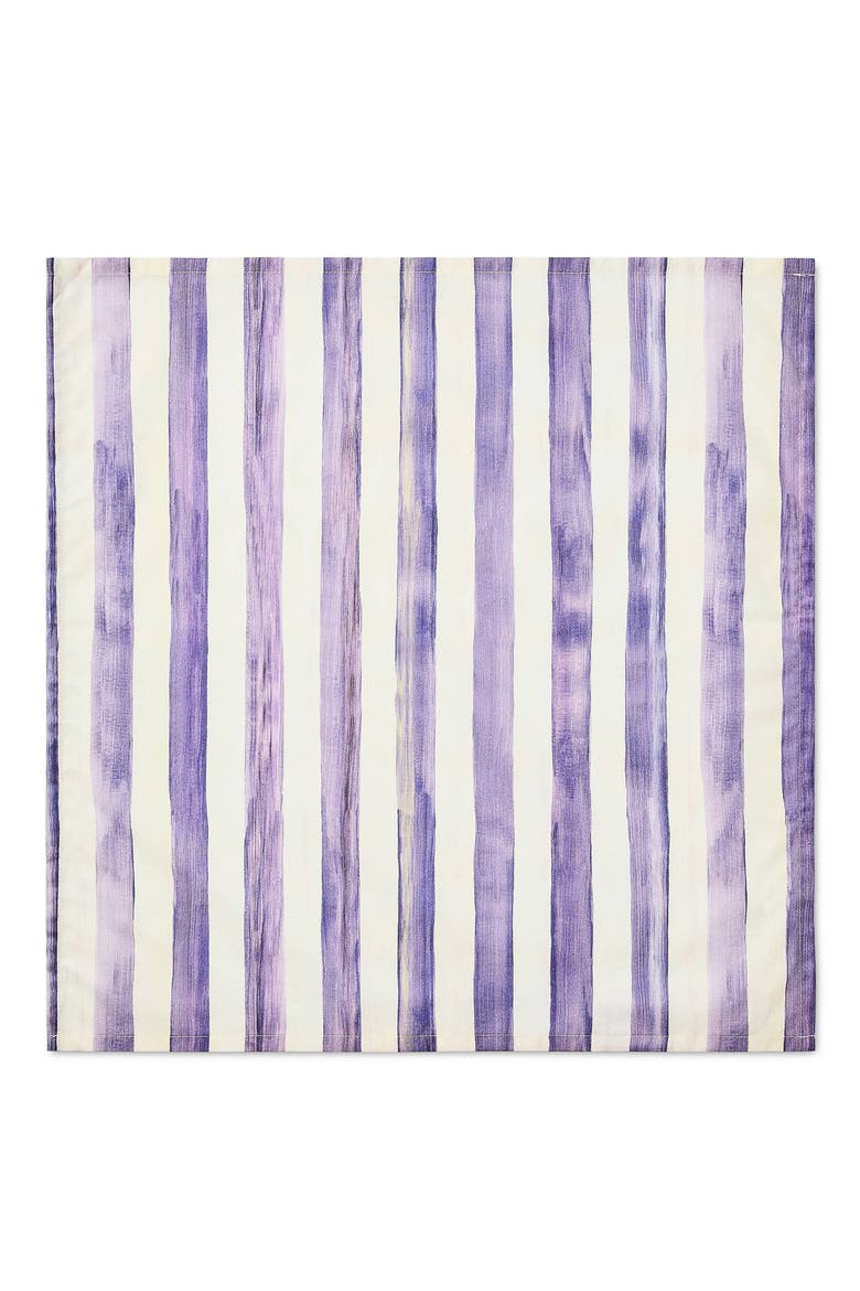 Violet Stripe Print Napkin, Alternate, color, VIOLET