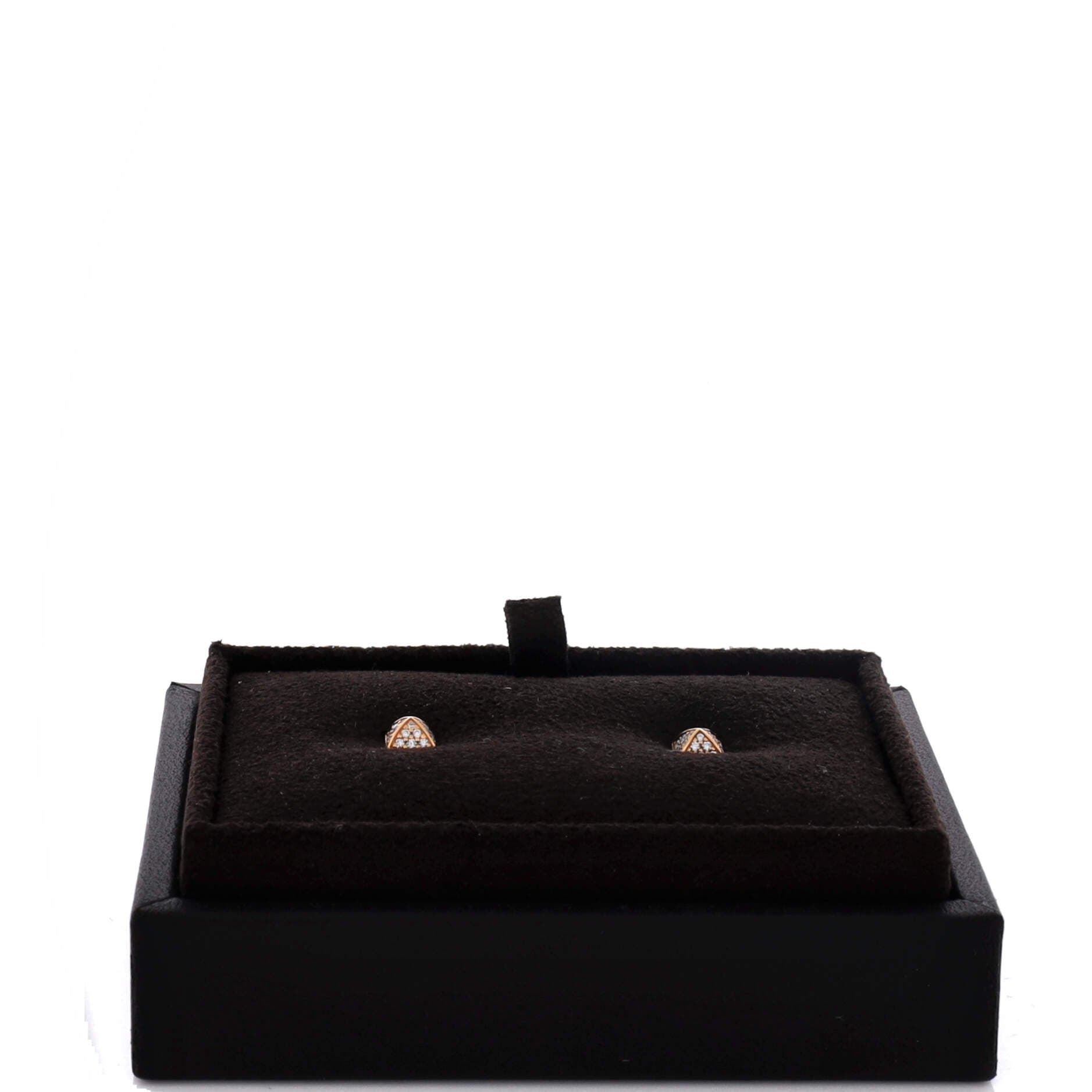 Pre-Owned Hermes Clou d'H Stud Earrings 18K Rose Gold with Diamonds, Alternate, color, Rose Gold