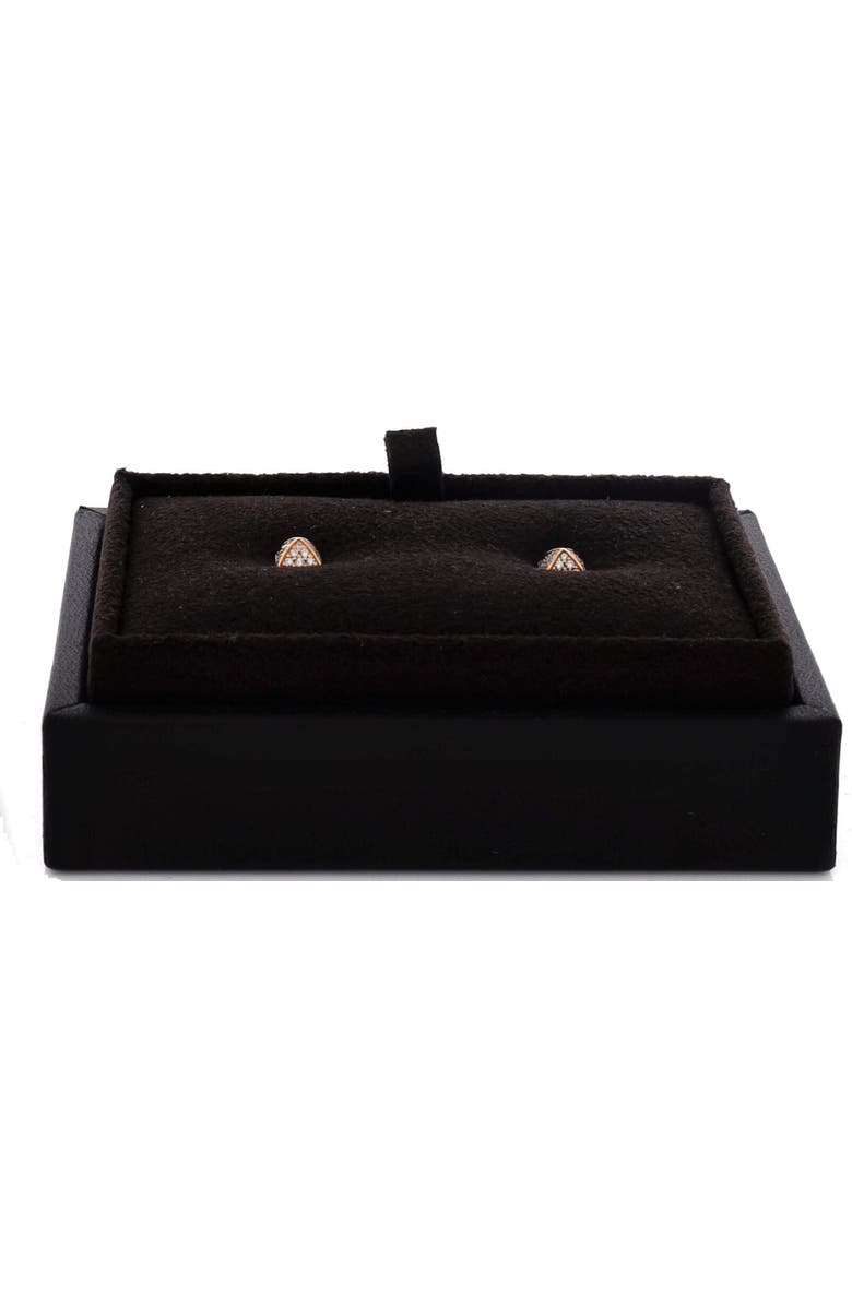Pre-Owned Hermes Clou d'H Stud Earrings 18K Rose Gold with Diamonds, Alternate, color, Rose Gold