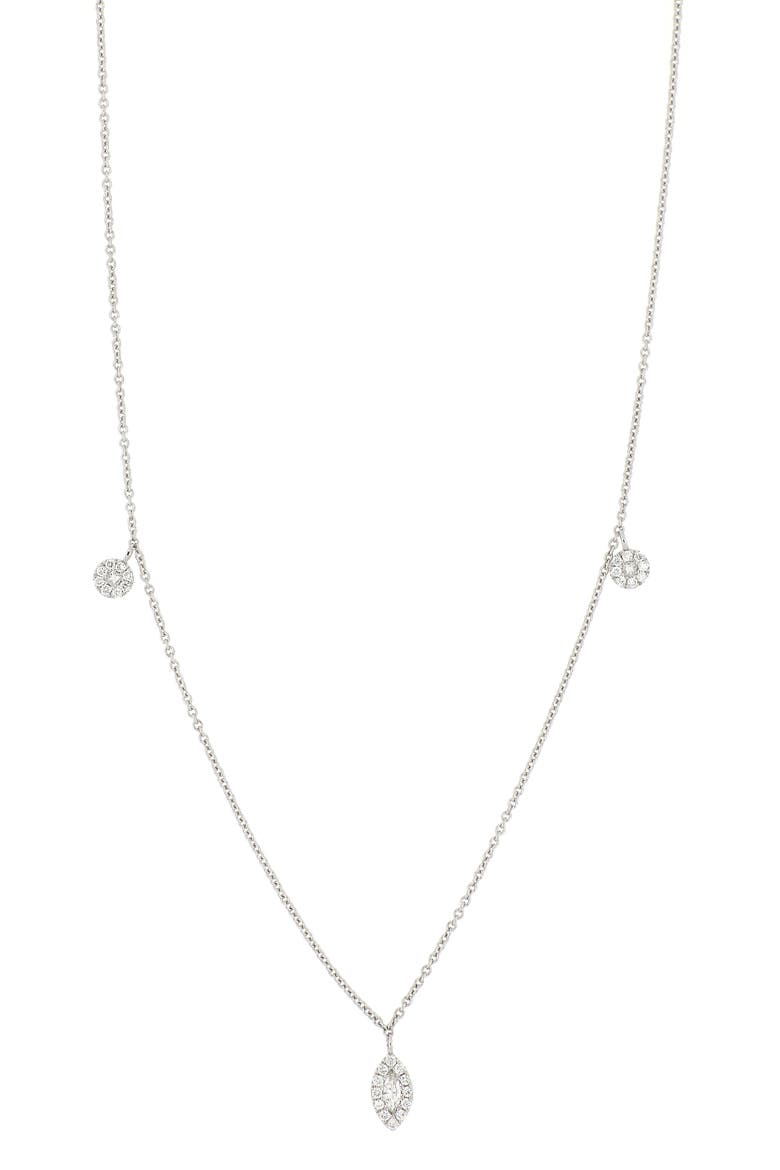 Mika Diamond Shaker Necklace, Main, color, 18K WHITE GOLD