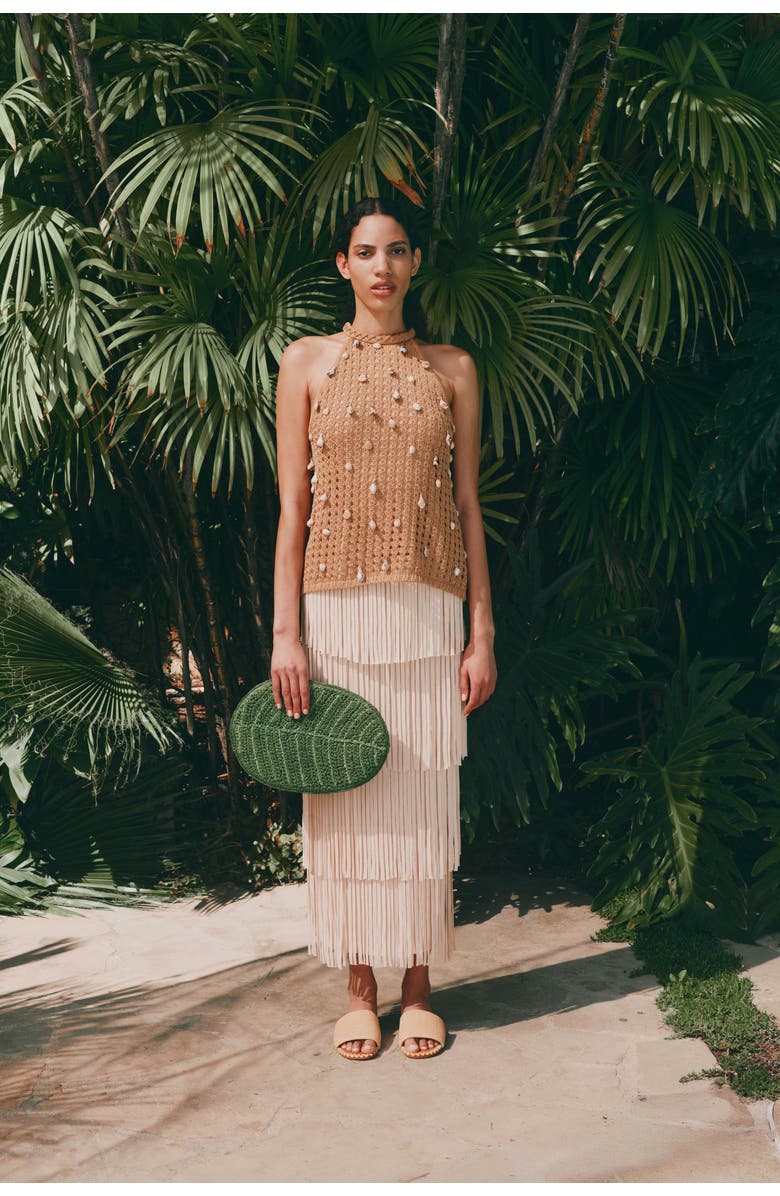 SIMONMILLER Leaf Clutch in Grass Green, Alternate, color, Grass Green