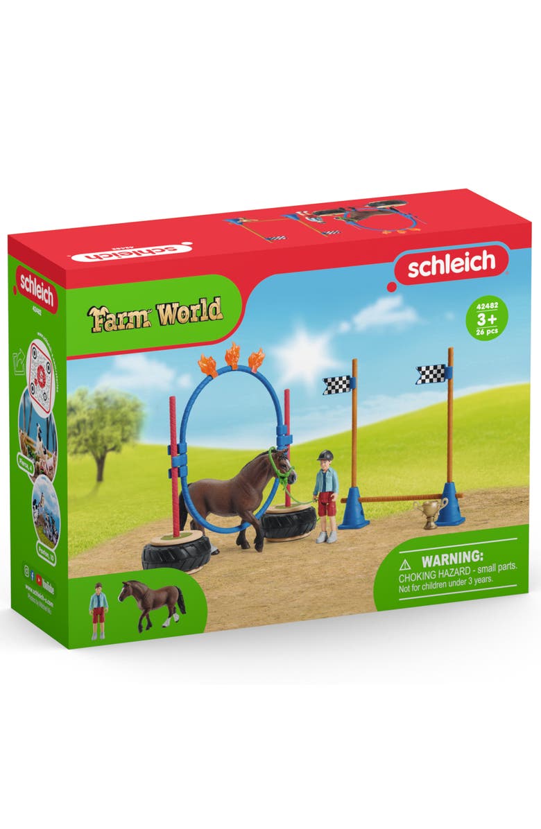 Schleich Farm World Pony Agility Race, 22 Piece Playset, Age 3+, Alternate, color, Multicolored