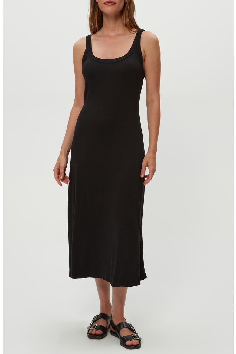 Celine Rib Midi Dress, Alternate, color, BLACK