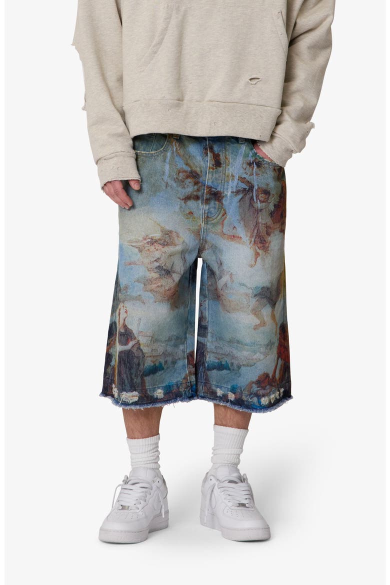 Ultra Baggy Denim Shorts, Alternate, color, MULTI