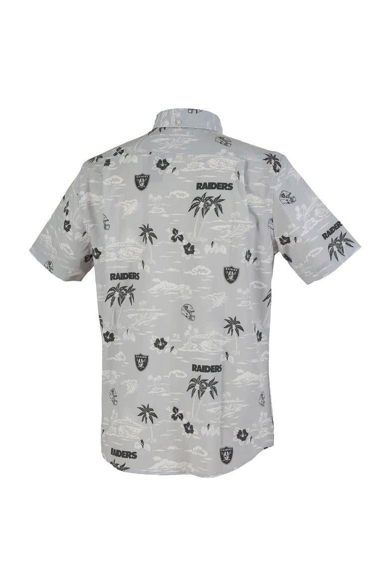 Men's Reyn Spooner Silver Las Vegas Raiders Kekai Performance Button-Down Shirt, Alternate, color, Silver