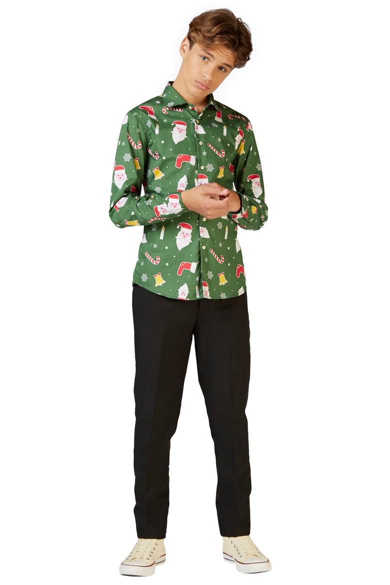 Santa Boss Shirt, Alternate, color, GREEN