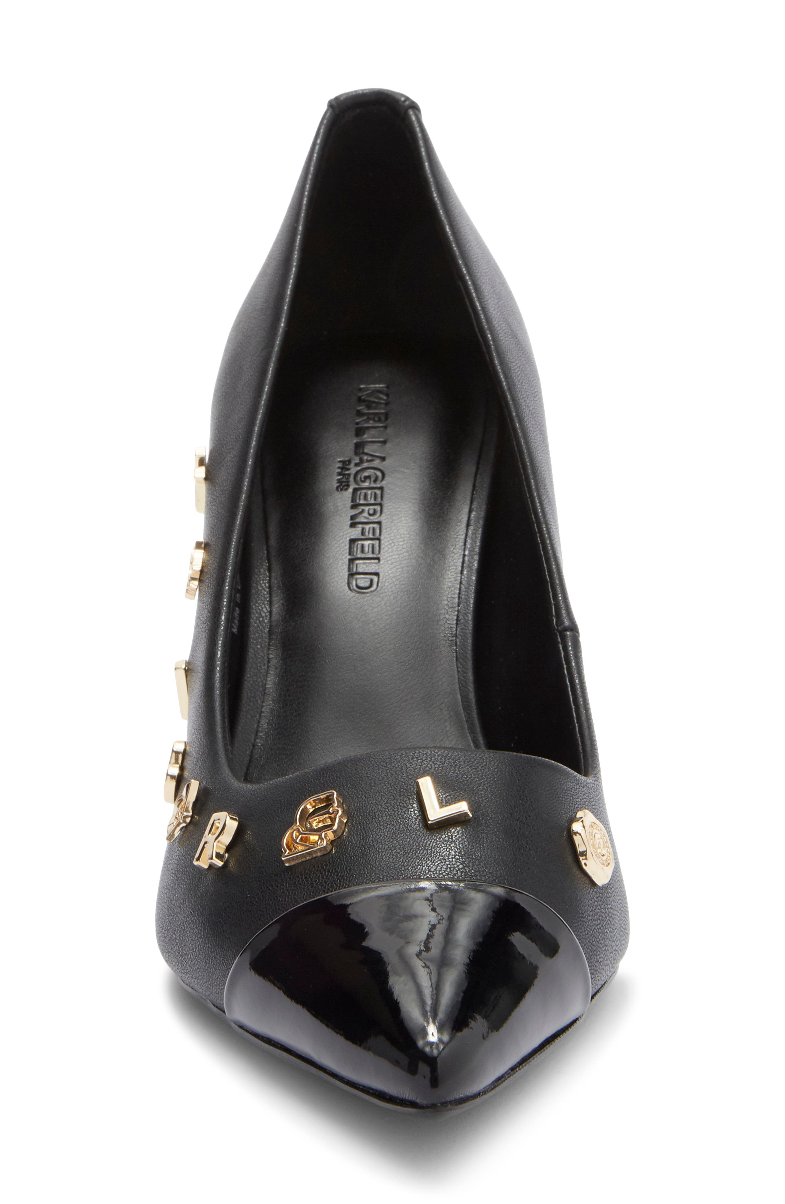 KARL LAGERFELD PARIS Gloria Pins Cap Toe Pump, Alternate, color, 