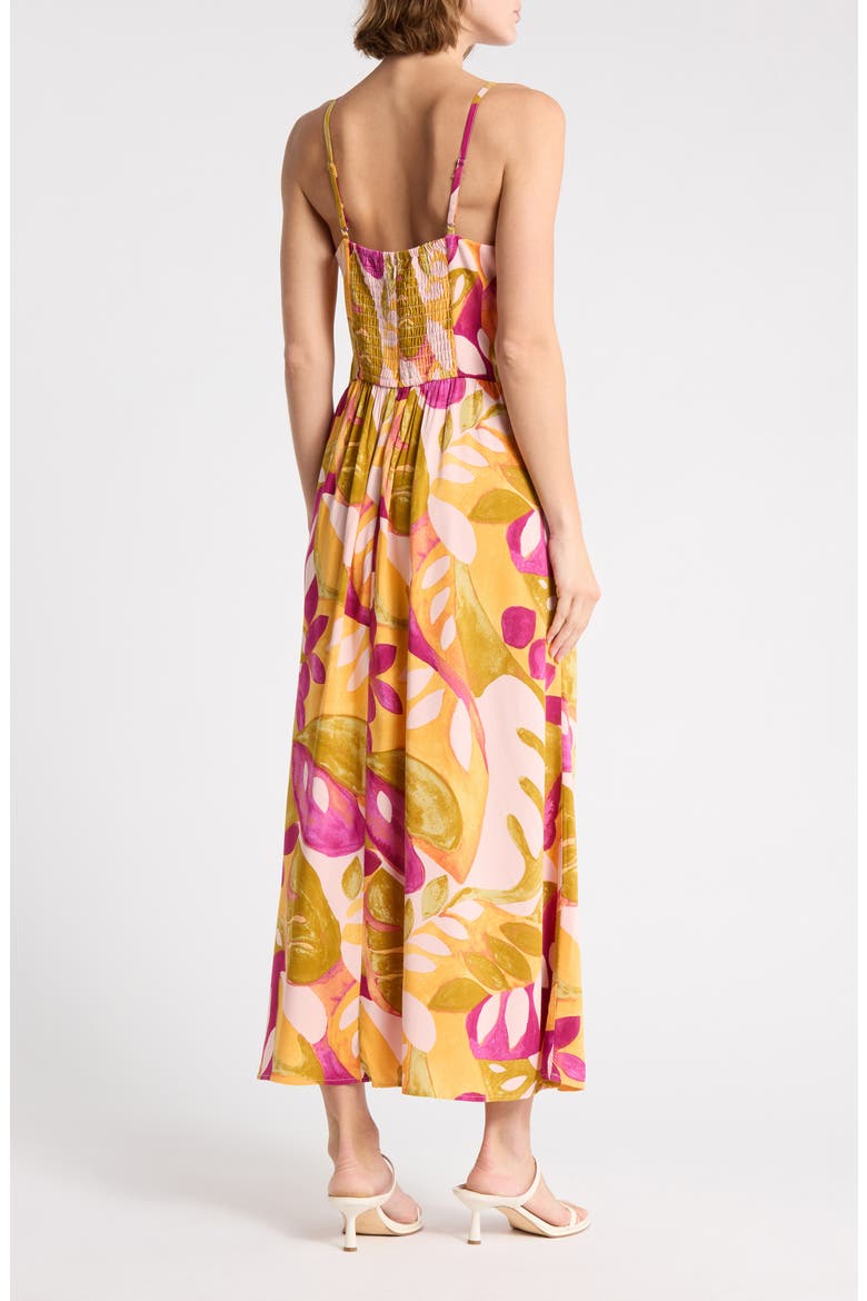 Print Drop Waist Smocked Back Dress, Alternate, color, PINK MULTI