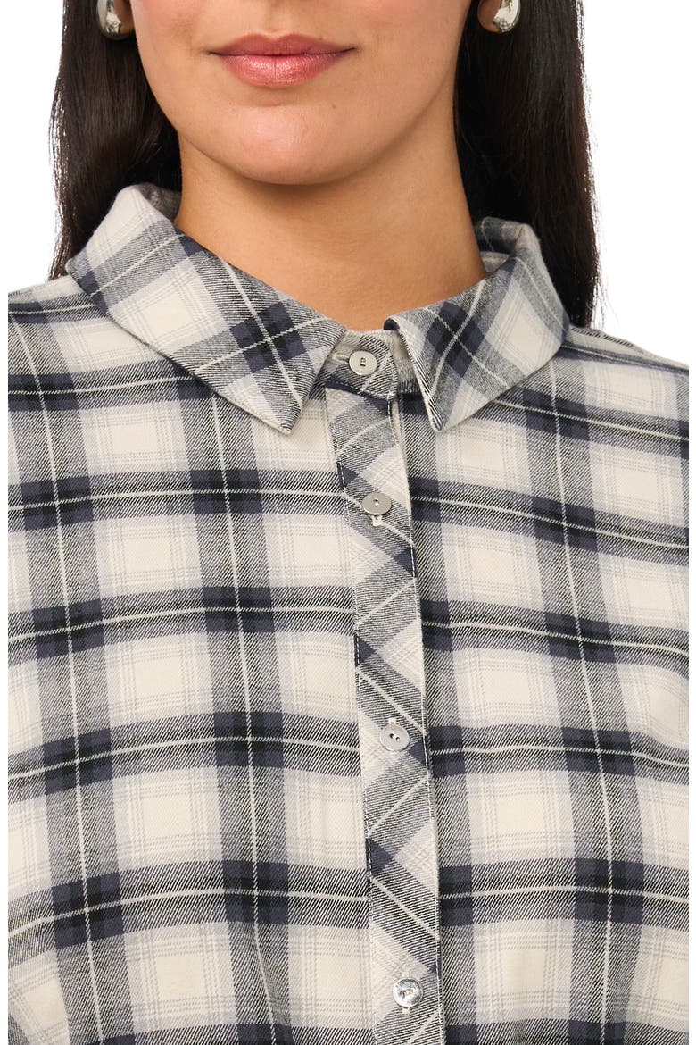 Plaid Belted Shirtdress, Alternate, color, RICH BLACK