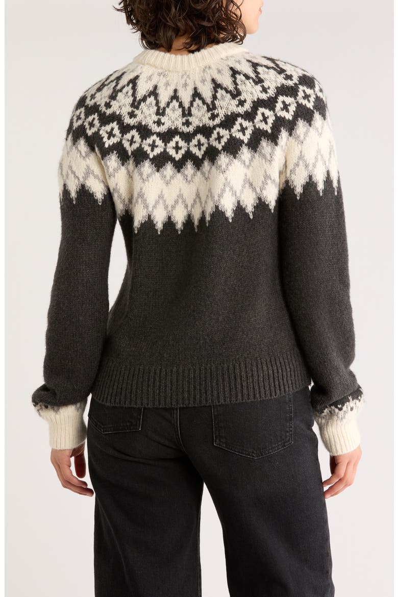 Fiorella Fair Isle Sweater, Alternate, color, CHARCOAL