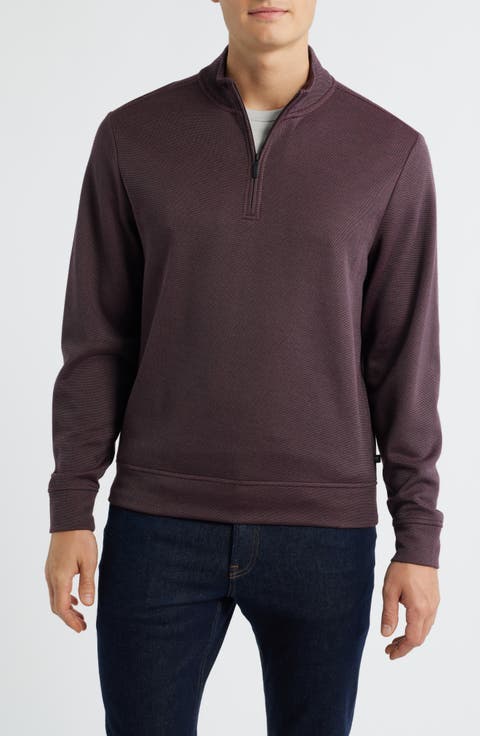 Yorgos Quarter Zip Piqué Pullover