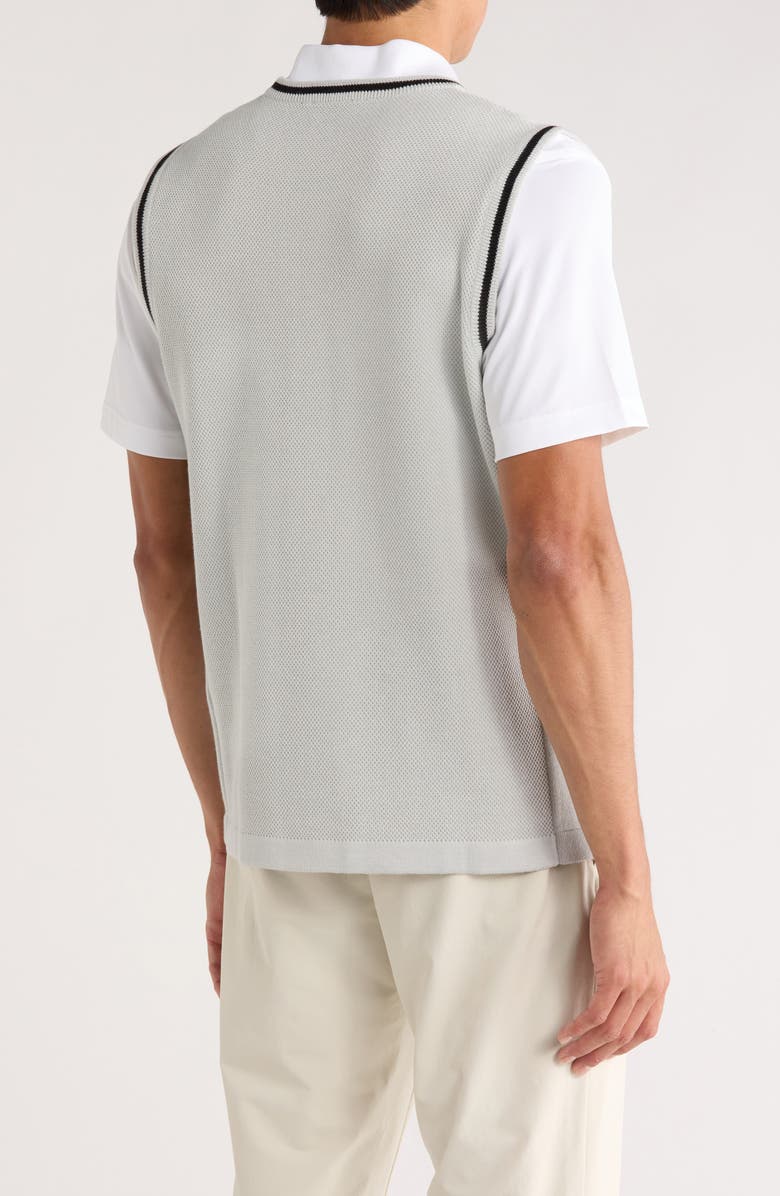 Rhone The Turn Golf V-Neck Sweater Vest, Alternate, color, Sleet Gray/ Black