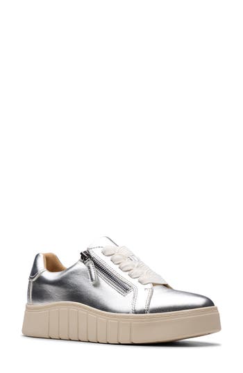 Clarks Women's Mykah Joy Round Toe Sneakers In Silver