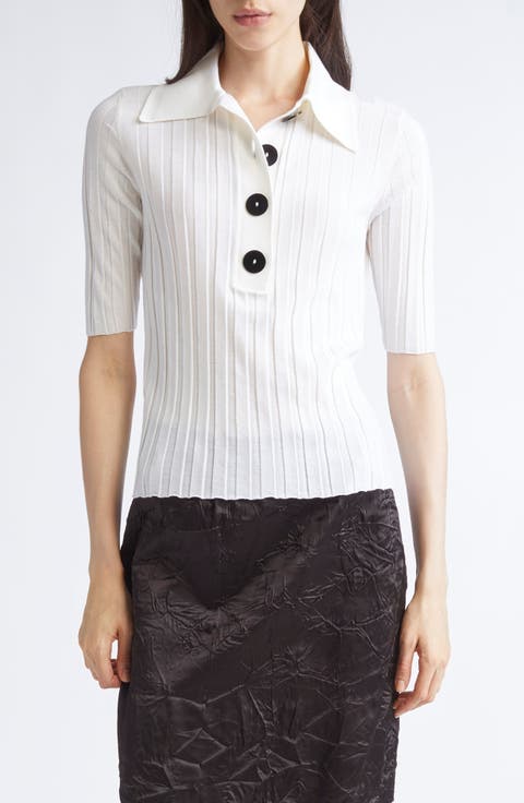 Sugarman Rib Wool Polo Sweater