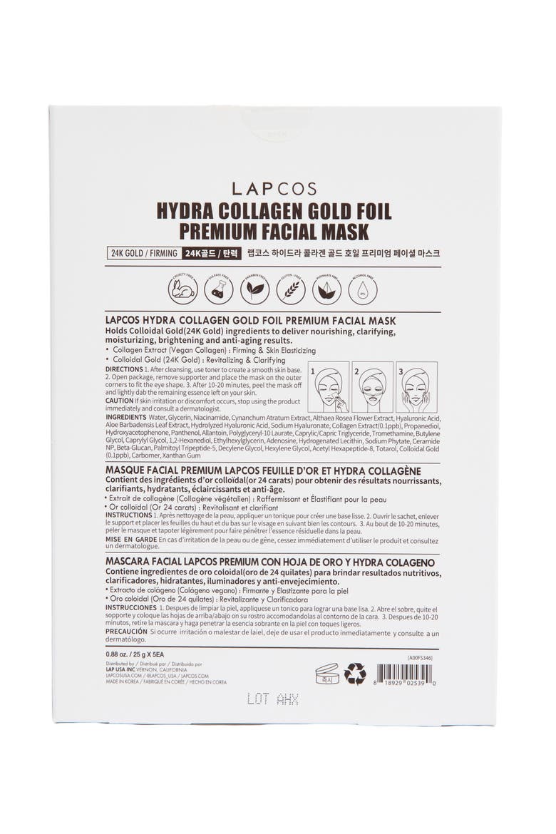 24k Gold Hydra Collagen Mask, Alternate, color, WHITE