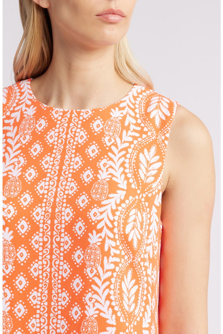 Edita Print Sleeveless Shift Minidress, Alternate, color, FLAMINGO FEATHER DRESS