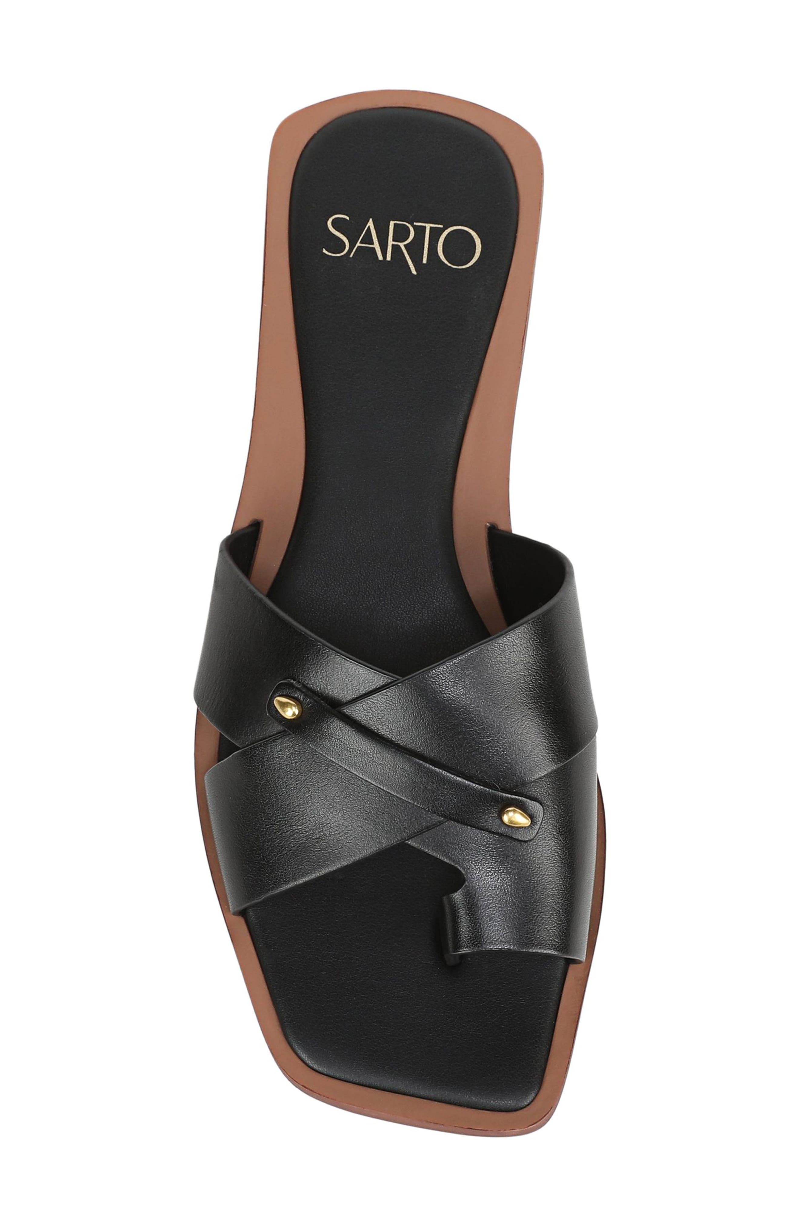SARTO by Franco Sarto Etta Toe Loop Sandal, Alternate, color, Black