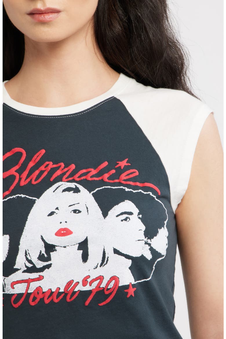 Blondie Tour 79 Graphic Raglan Tank, Alternate, color, VINTAGE BLACK COMBO