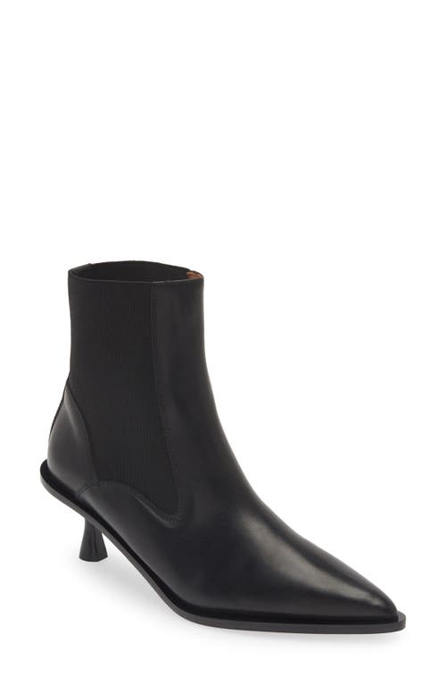 ATP ATELIER Trino Pointed Toe Kitten Heel Chelsea Boot in Black 