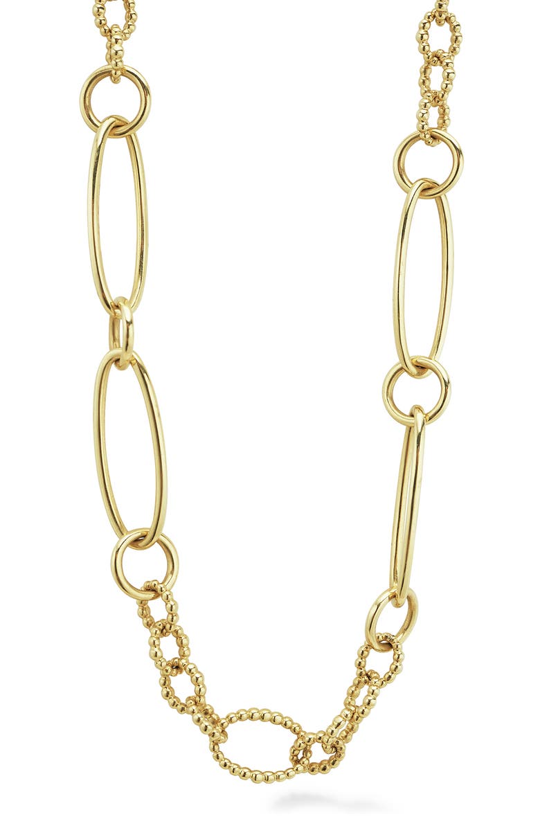 LAGOS Signature Caviar Link Necklace, Alternate, color, Gold