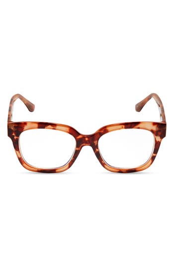 Diff Solstice 50mm Square Blue Light Filtering Glasses In Brown