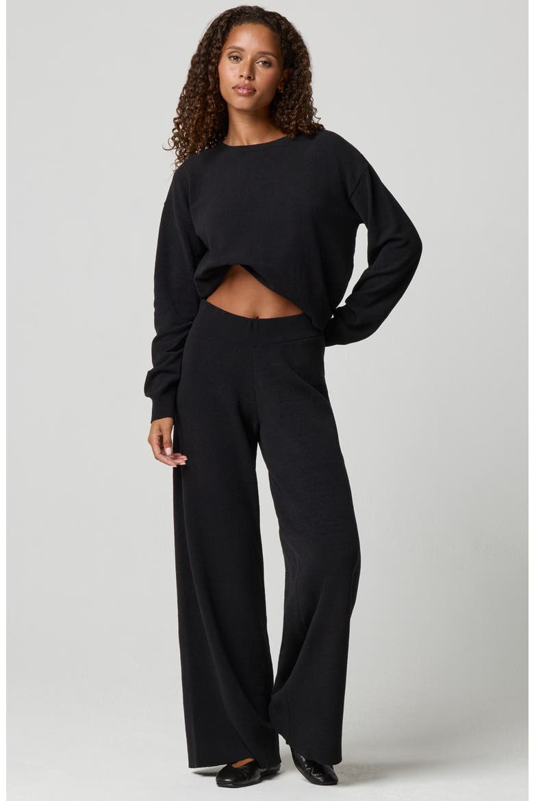 Relaxed Chenille Sweater, Alternate, color, BLACK