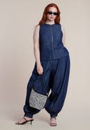 ELOQUII High Rise Chambray Trouser