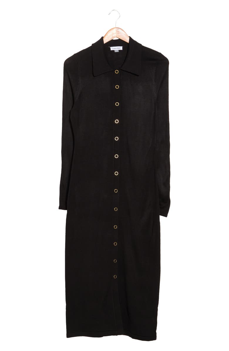 Calvin Klein Button-Up Midi Sweater Dress, Alternate, color, 