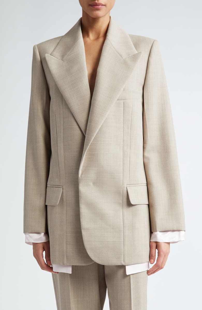 Victoria Beckham Tailored Virgin Wool Blazer, Main, color, 