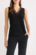 Anne Klein Lace Trim V-Neck Tank