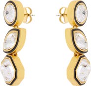 Reiss Crista Crystal & Enamel Drop Earrings