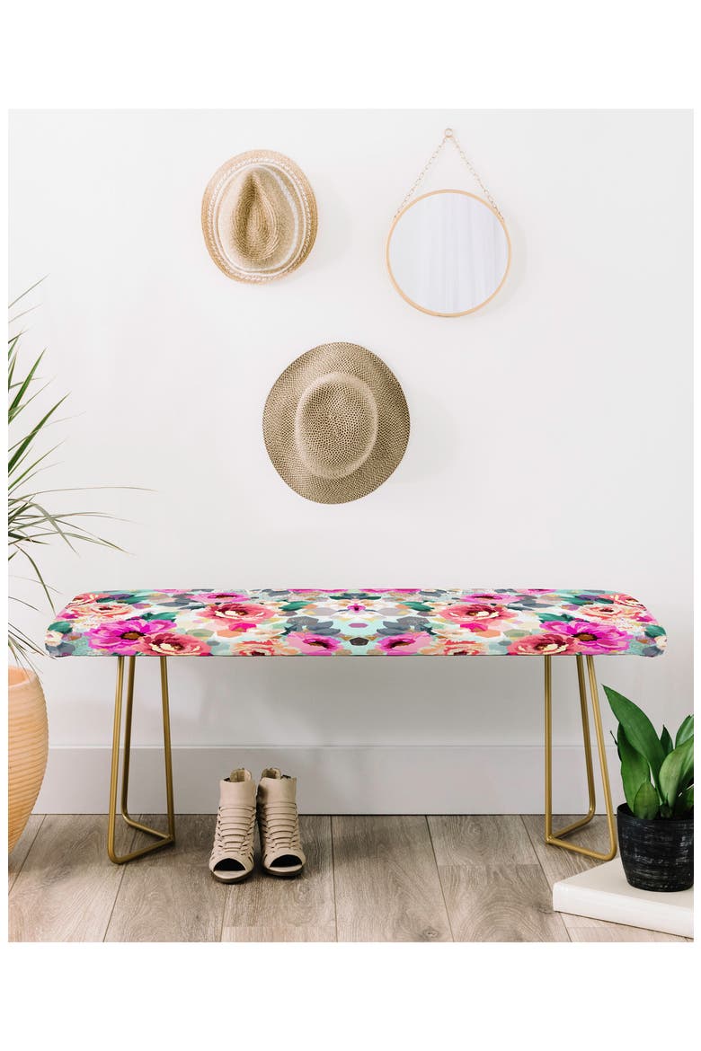 Marta B. Camarasa Geometric Floral Bench, Alternate, color, PINK