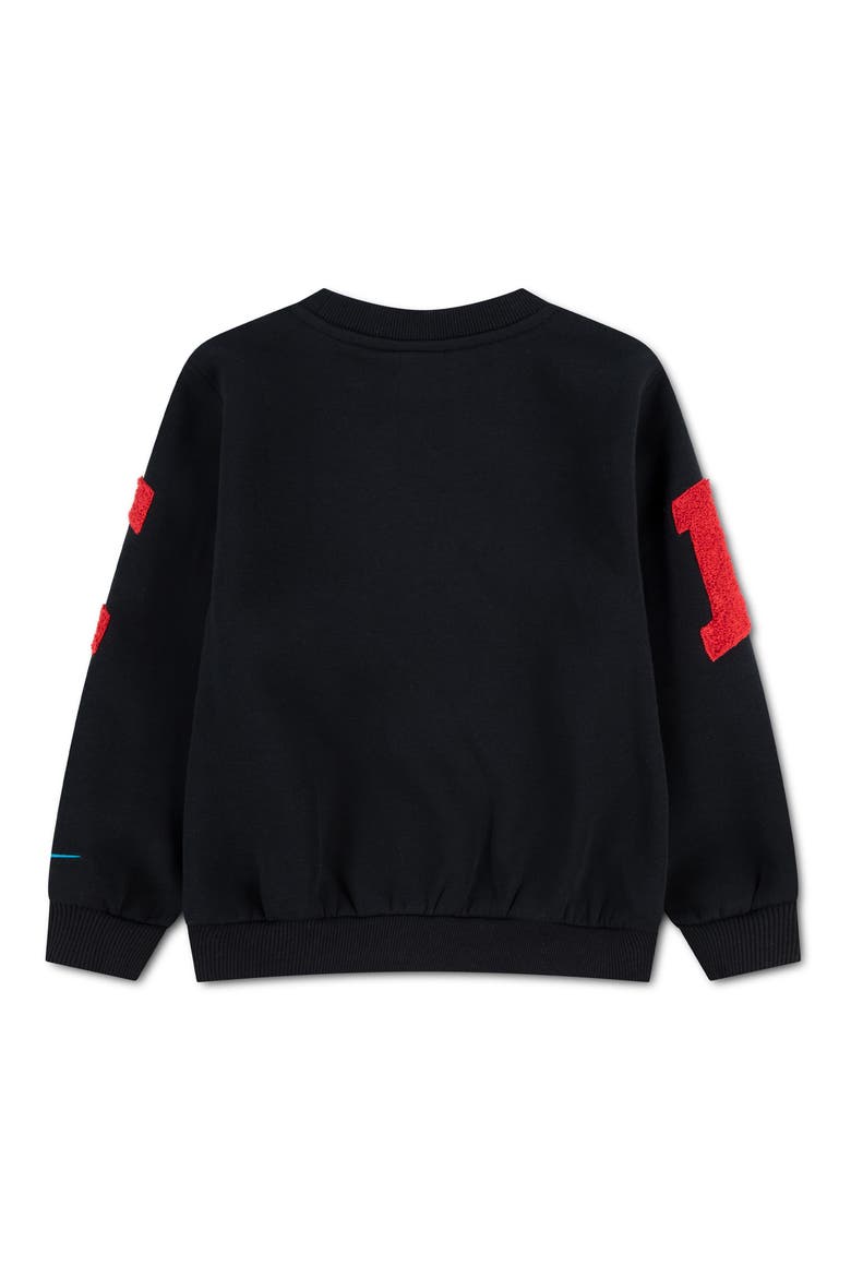 Kids' Club Chenille Fleece Crewneck Sweatshirt, Alternate, color, BLACK UNIVERSITY RED