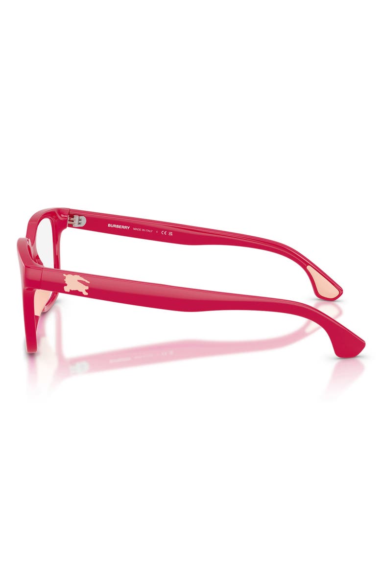 Burberry 49mm Rectangular Optical Glasses, Alternate, color, Fuchsia/ Demo Lens