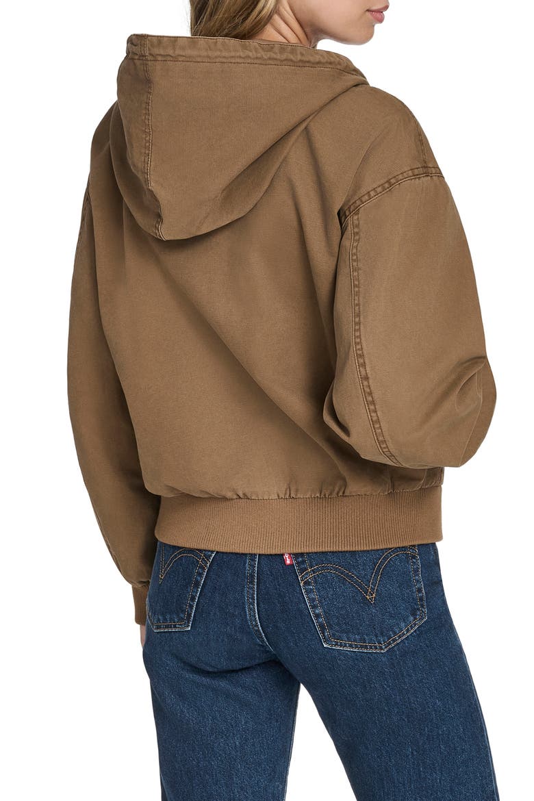 Cotton Zip Work Hoodie, Alternate, color, BROWN