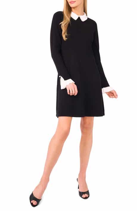 CeCe Embellished Long Sleeve Sweater Dress