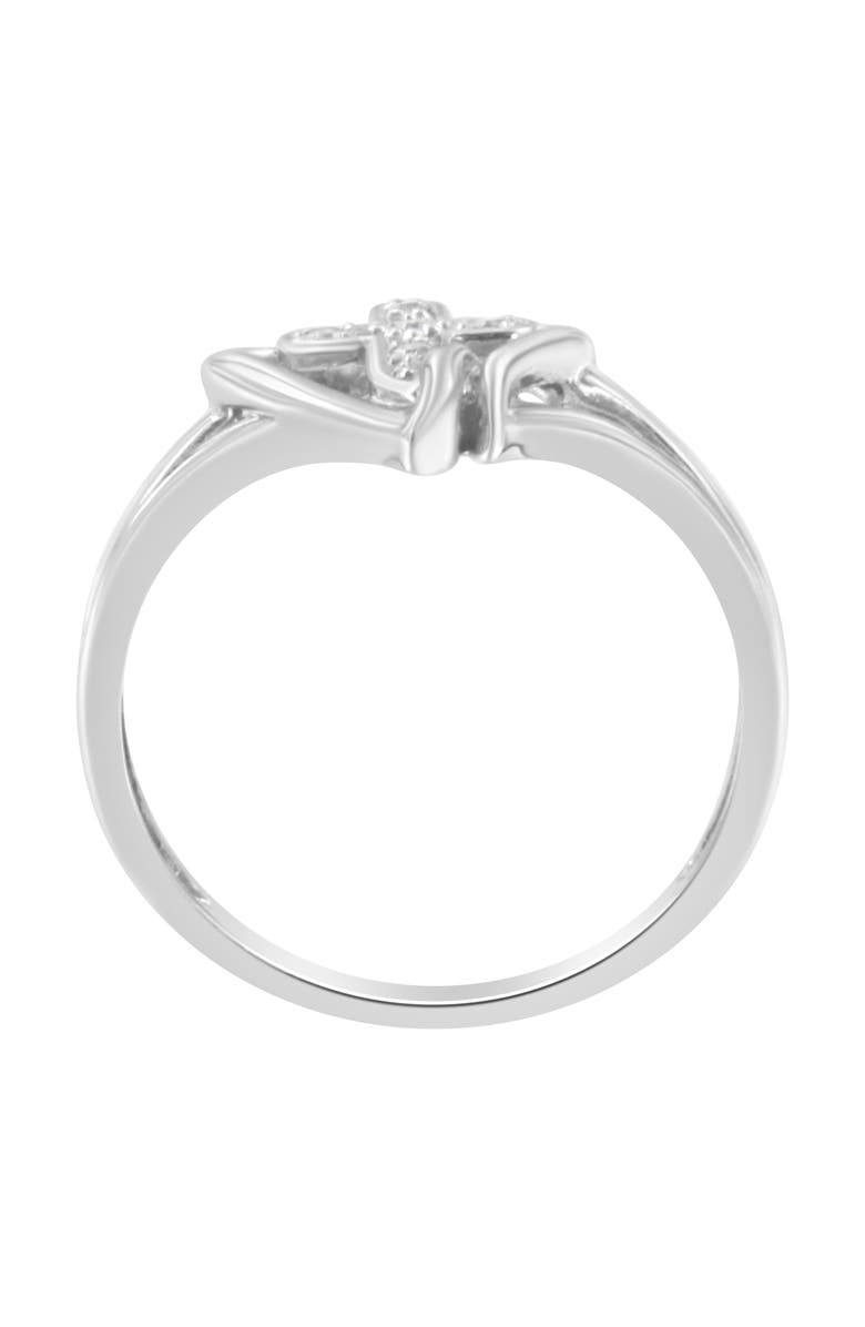 Haus of Brilliance 10K White Gold Diamond-Accented Cross & Open Heart Promise Fashion Ring, Alternate, color, White Gold