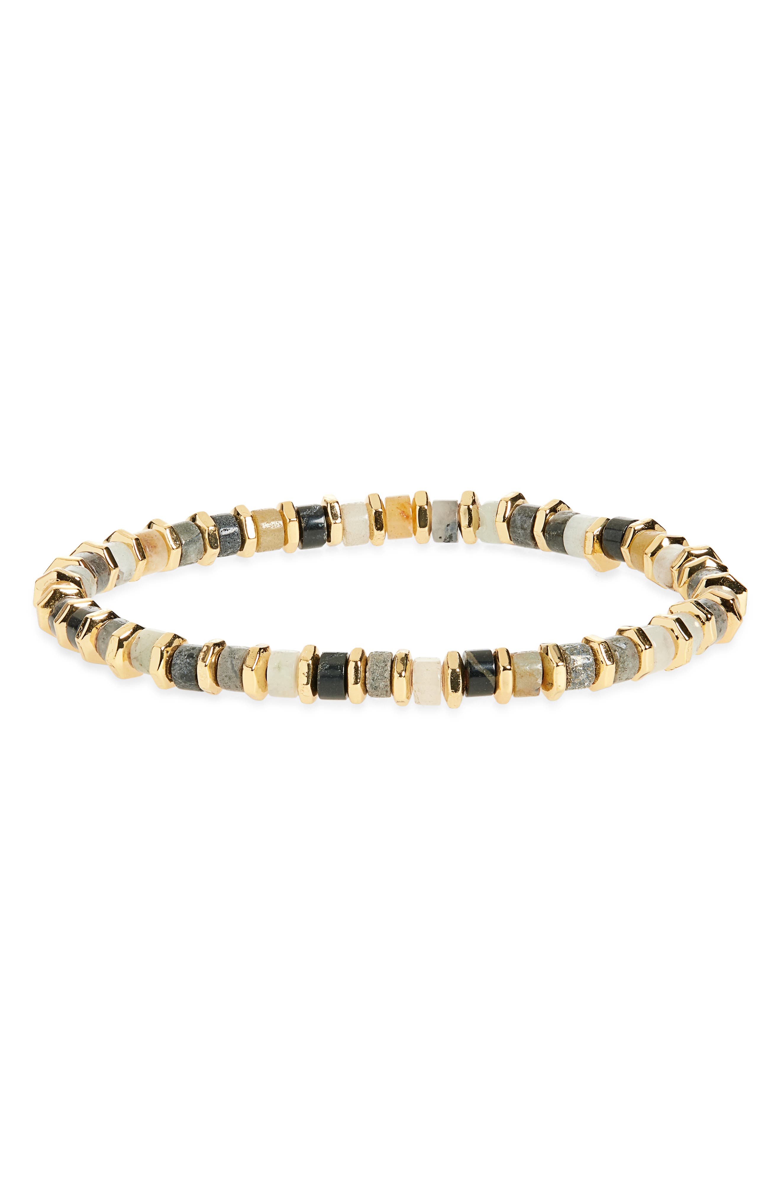 EYE CANDY LOS ANGELES Cameron Agate Beaded Stretch Bracelet