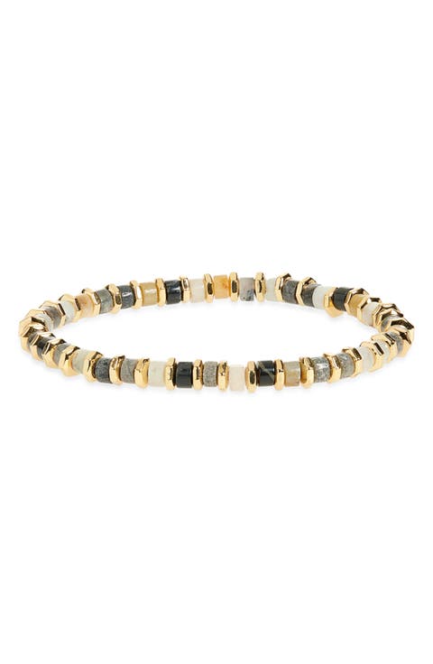 Cameron Agate Beaded Stretch Bracelet